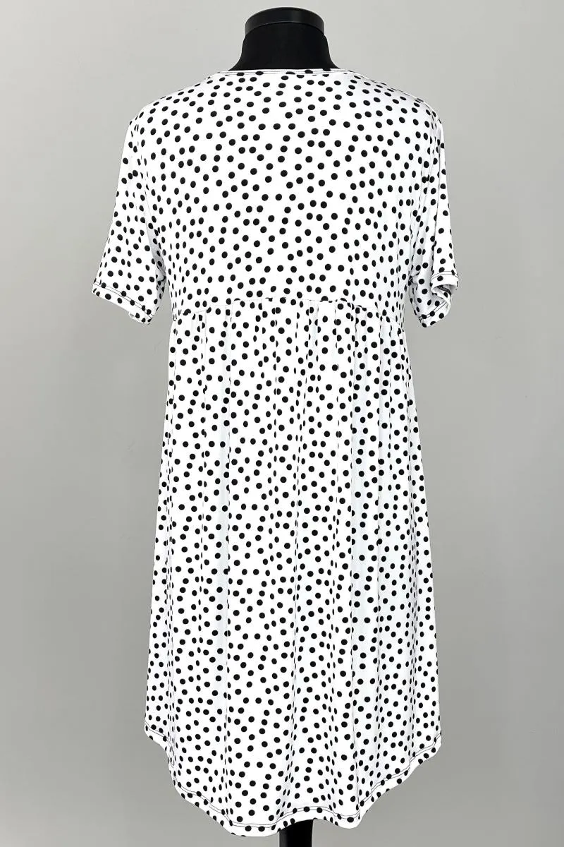 2AM Short Sleeve Patterned Tunic Dots