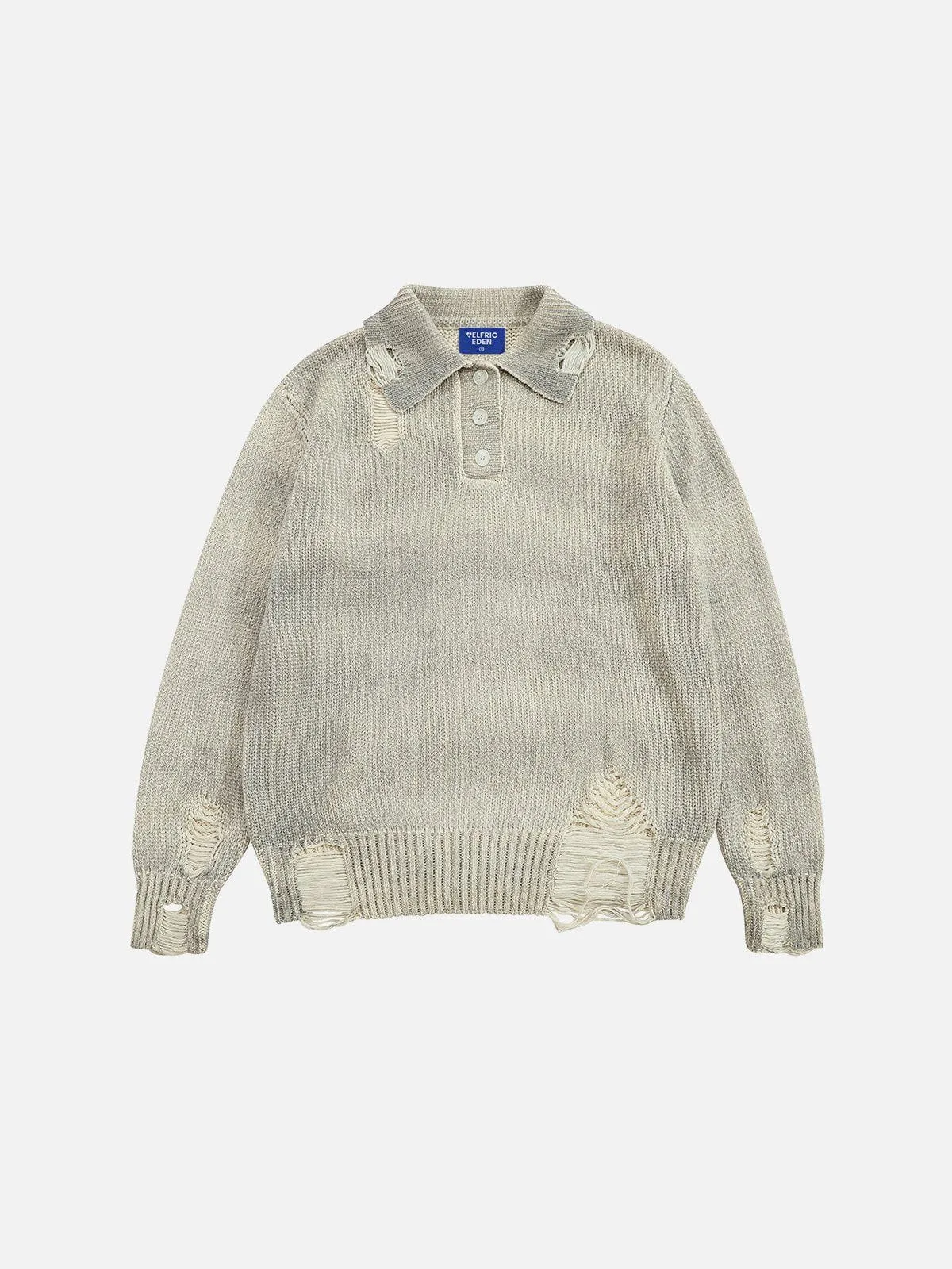 Aelfric Eden Distressed Washed Polo Sweater