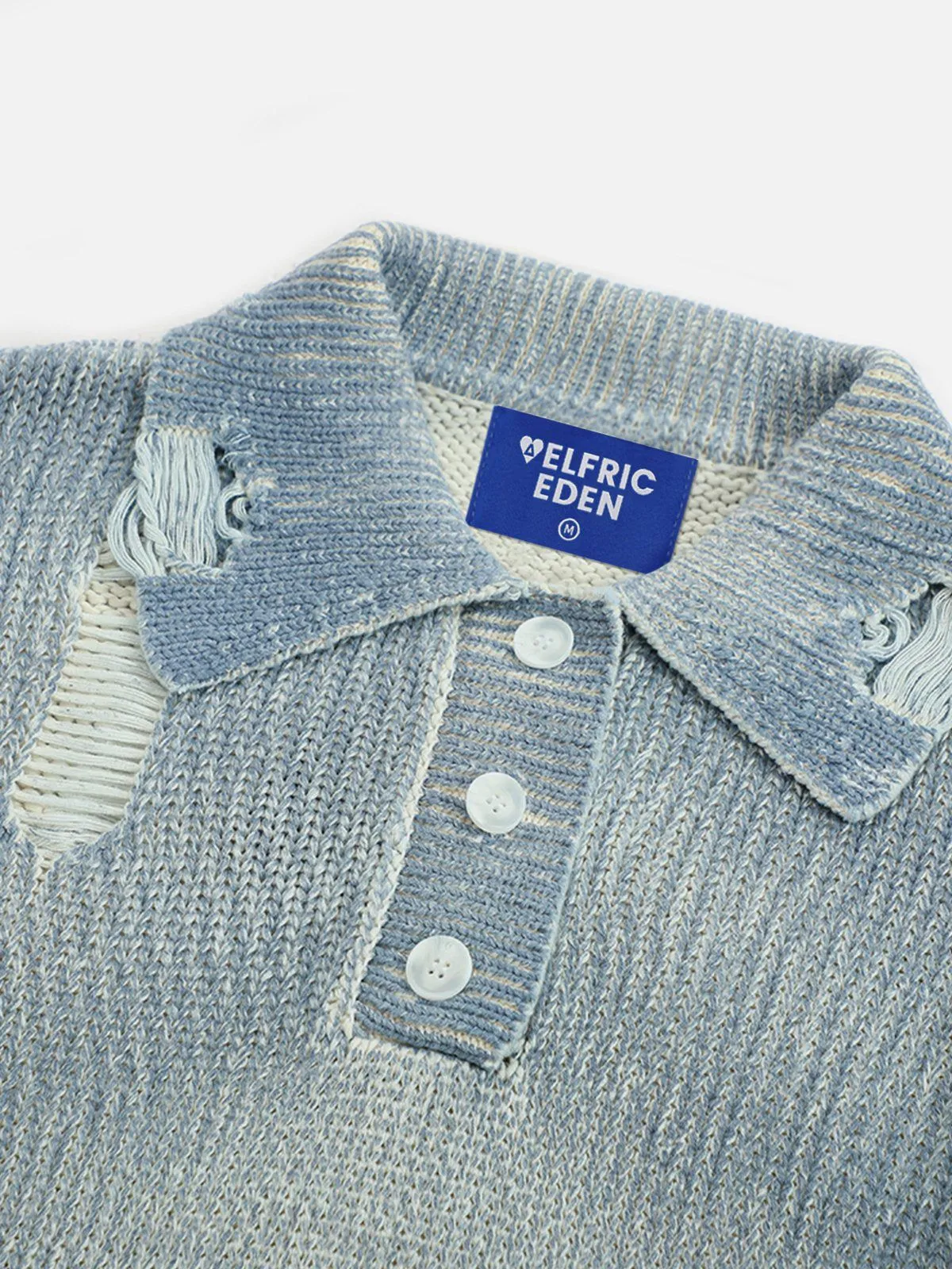 Aelfric Eden Distressed Washed Polo Sweater