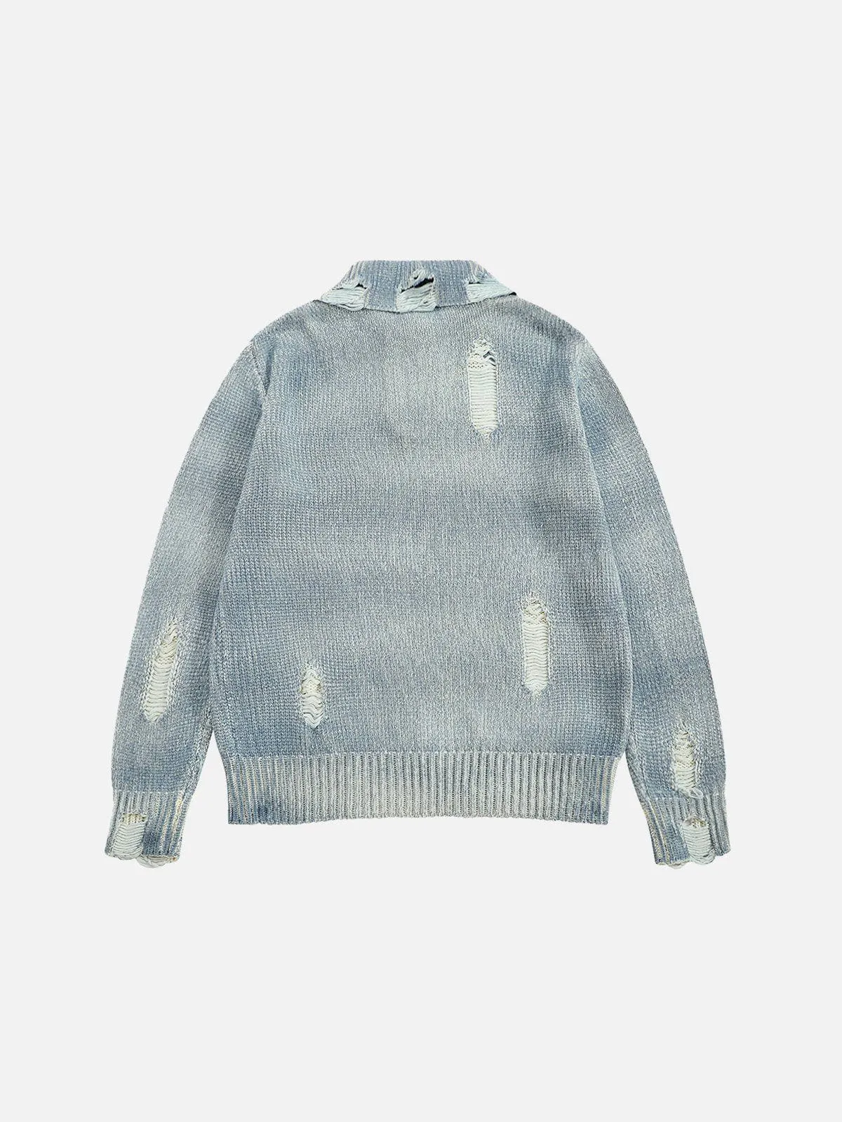 Aelfric Eden Distressed Washed Polo Sweater