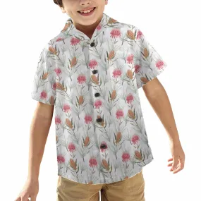 Australian Wattle 50  Little Boys Hawaiian Shirt