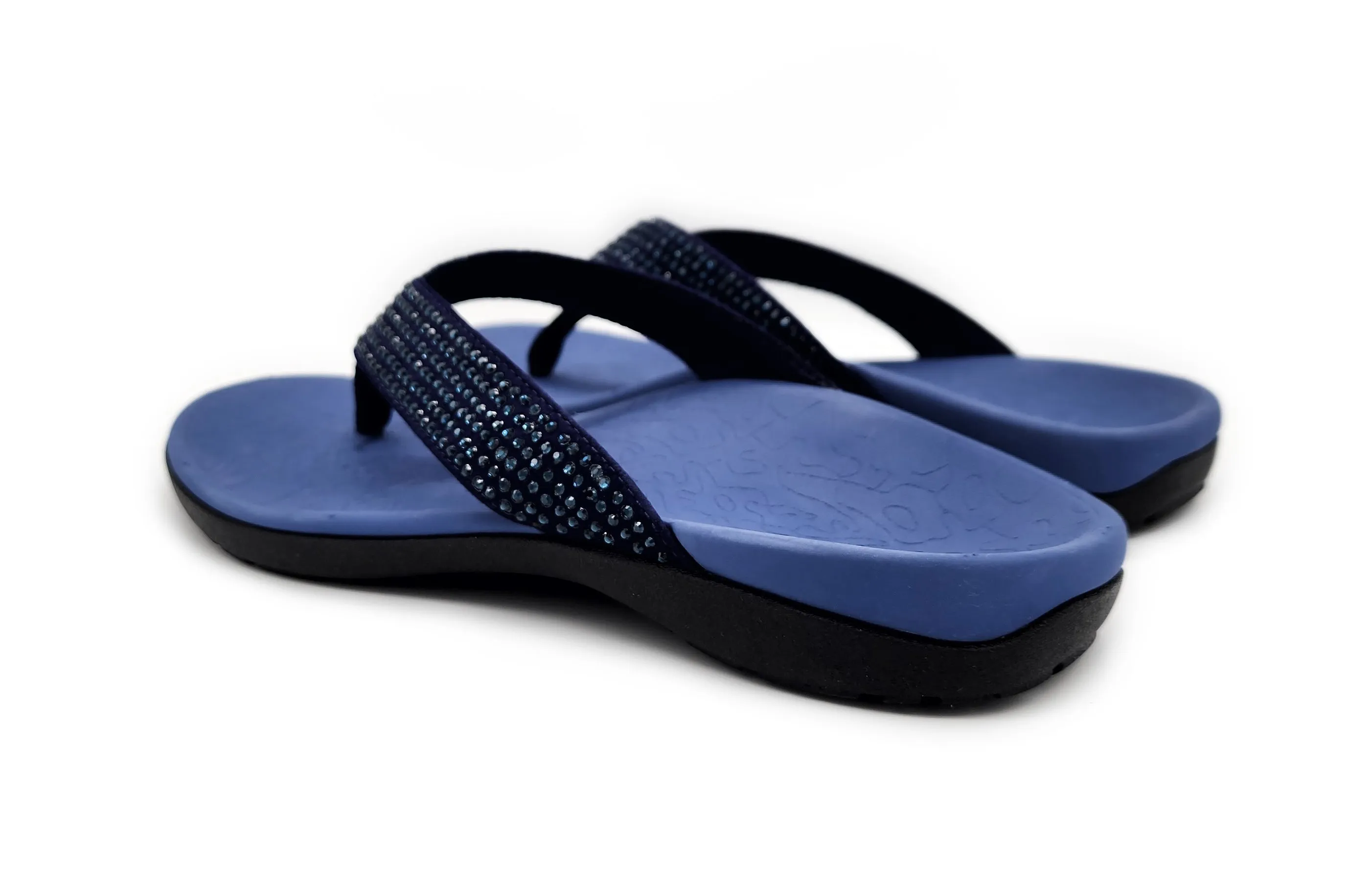 Axign Premium Bling Orthotic Thongs - Navy