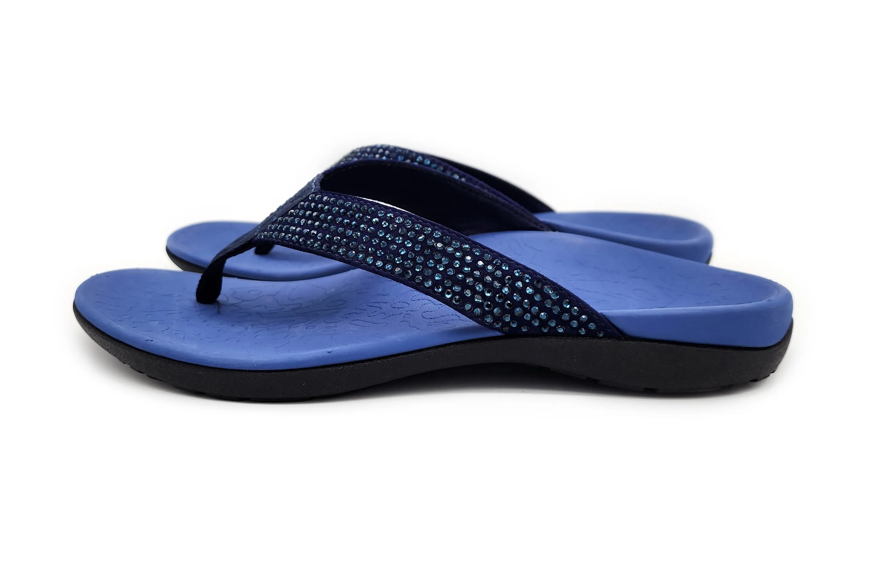 Axign Premium Bling Orthotic Thongs - Navy