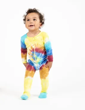 Baby Footed Swirl Tie Dye Cotton Pajamas