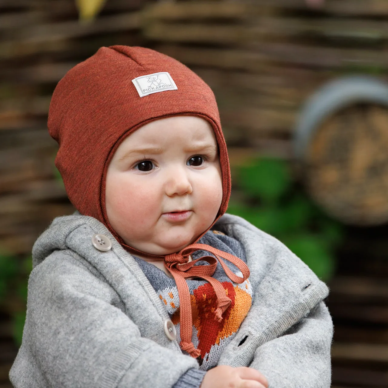 Baby Hat - Double Layer Organic Wool Silk - Radler (6m-6y )