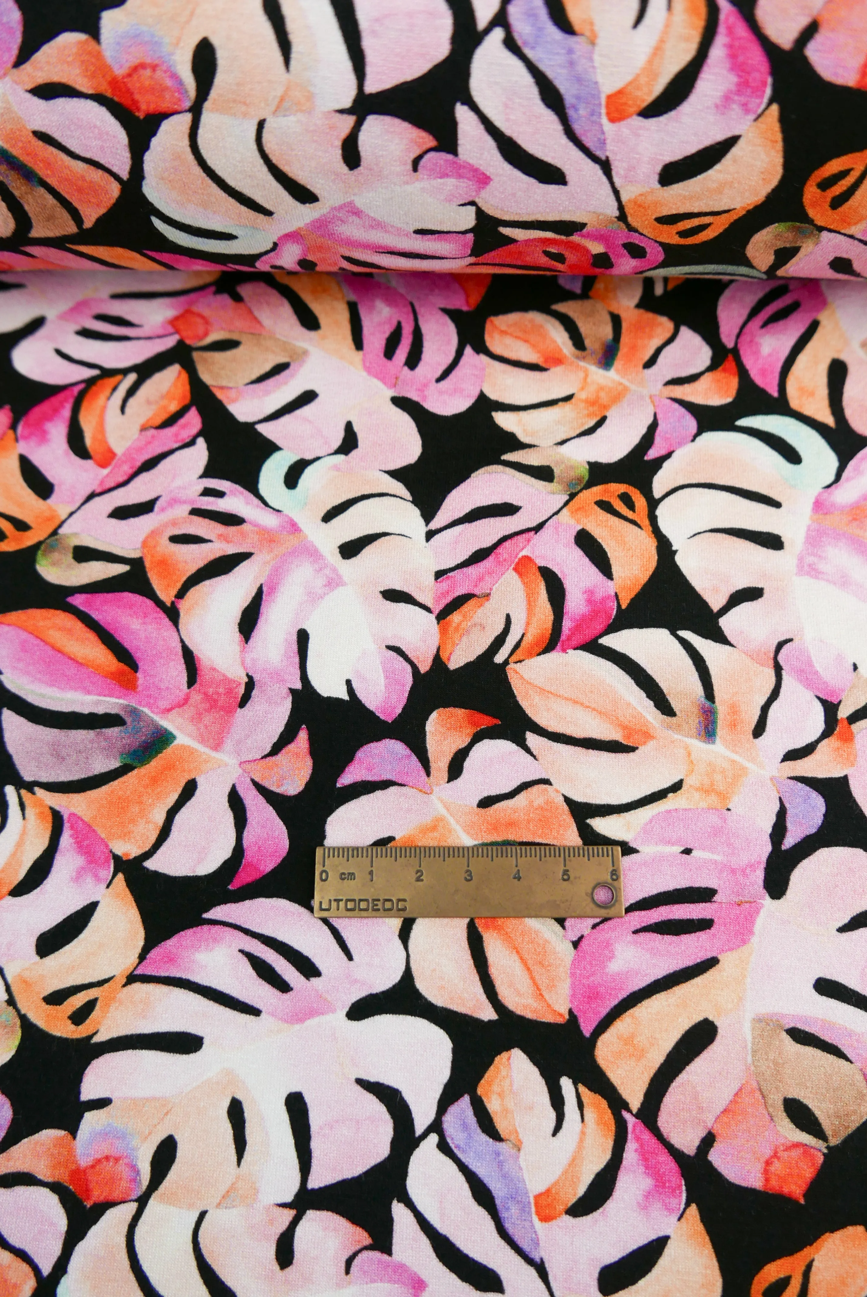 Barbados - Printed Viscose Knit | Pink Monstera