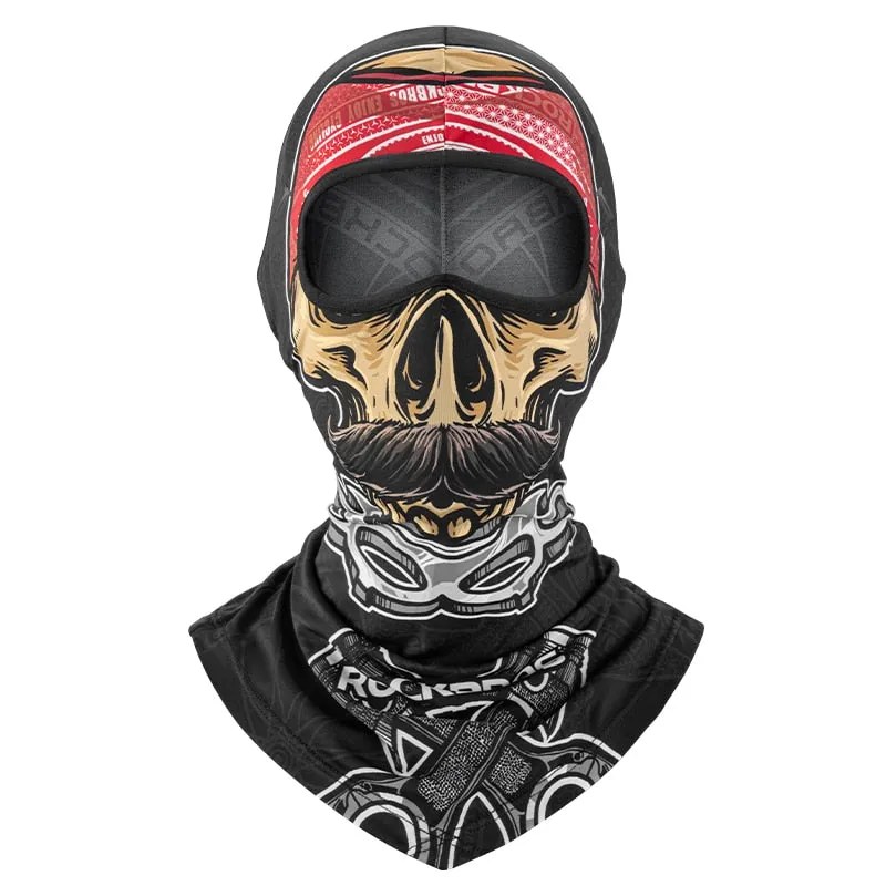 Bike Scarf Mask Skull Print Moto Full Face Mask Balaclava Helmet Liner Breathable Cool Mask Training HeadScarf