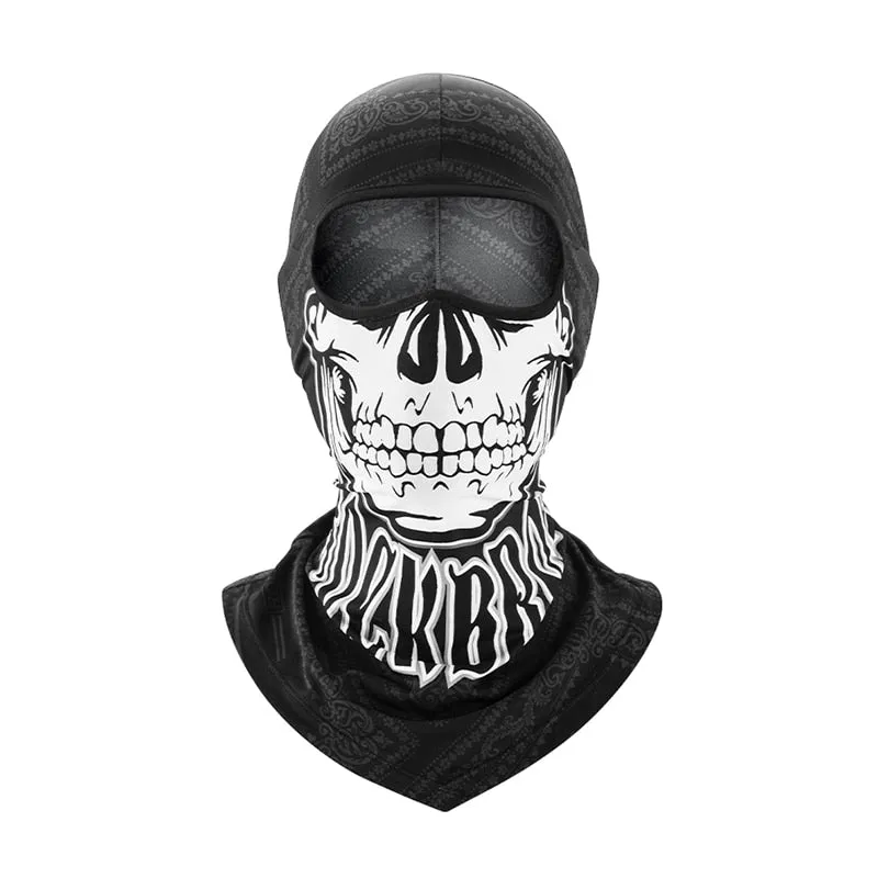 Bike Scarf Mask Skull Print Moto Full Face Mask Balaclava Helmet Liner Breathable Cool Mask Training HeadScarf