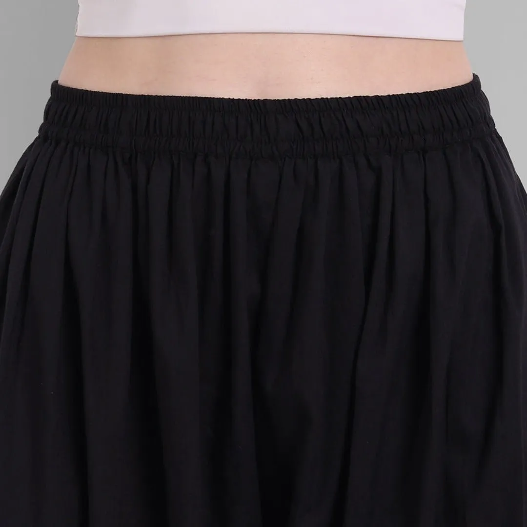 Black Cotton Harem Pants