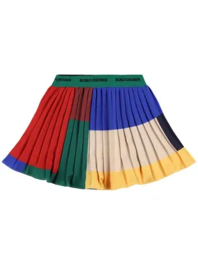 Bobo Choses   Color block pleated satin skirt 