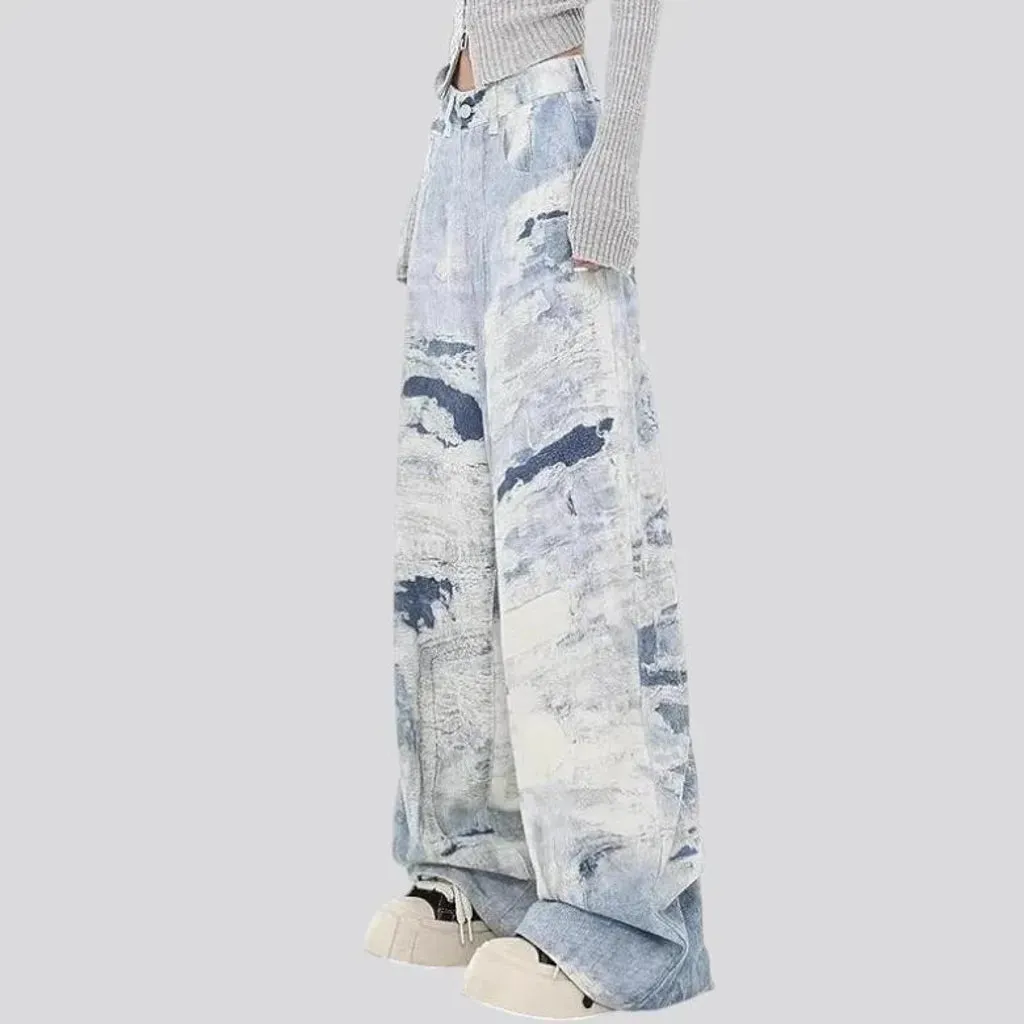 Boho style women's jean pants