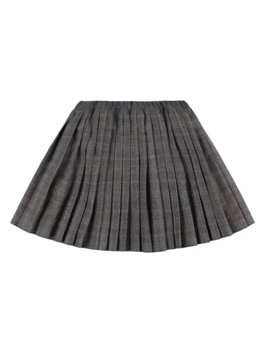 Bonpoint   Check print poly blend pleated skirt 