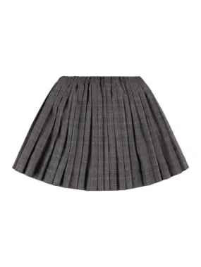 Bonpoint   Check print poly blend pleated skirt 