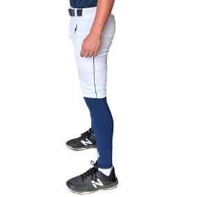 BRUCE BOLT Premium Pro Baseball Short - WHITE w/ Navy