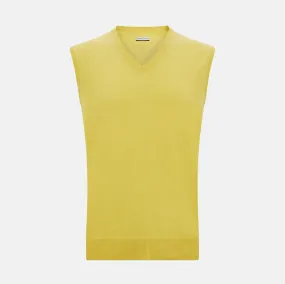 Canary Yellow Cashmere V-Neck Vest