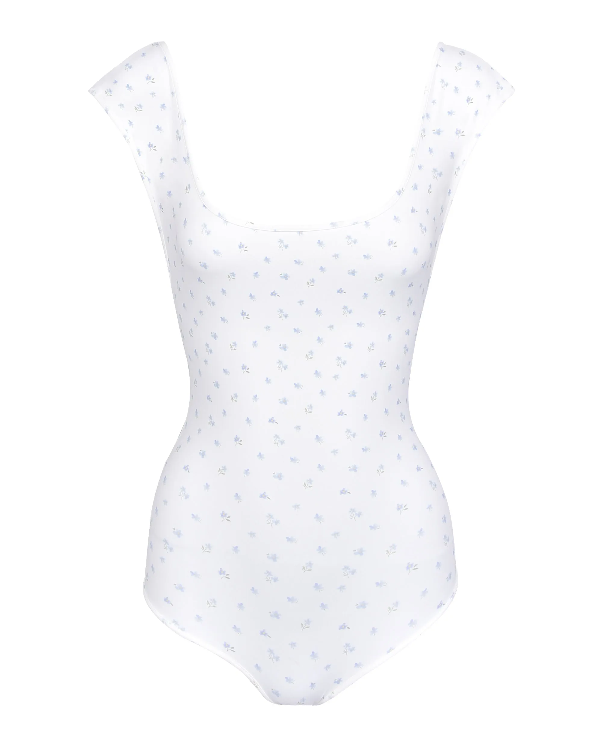 Cap Sleeve Dip Back Bodysuit - Blue Wishes