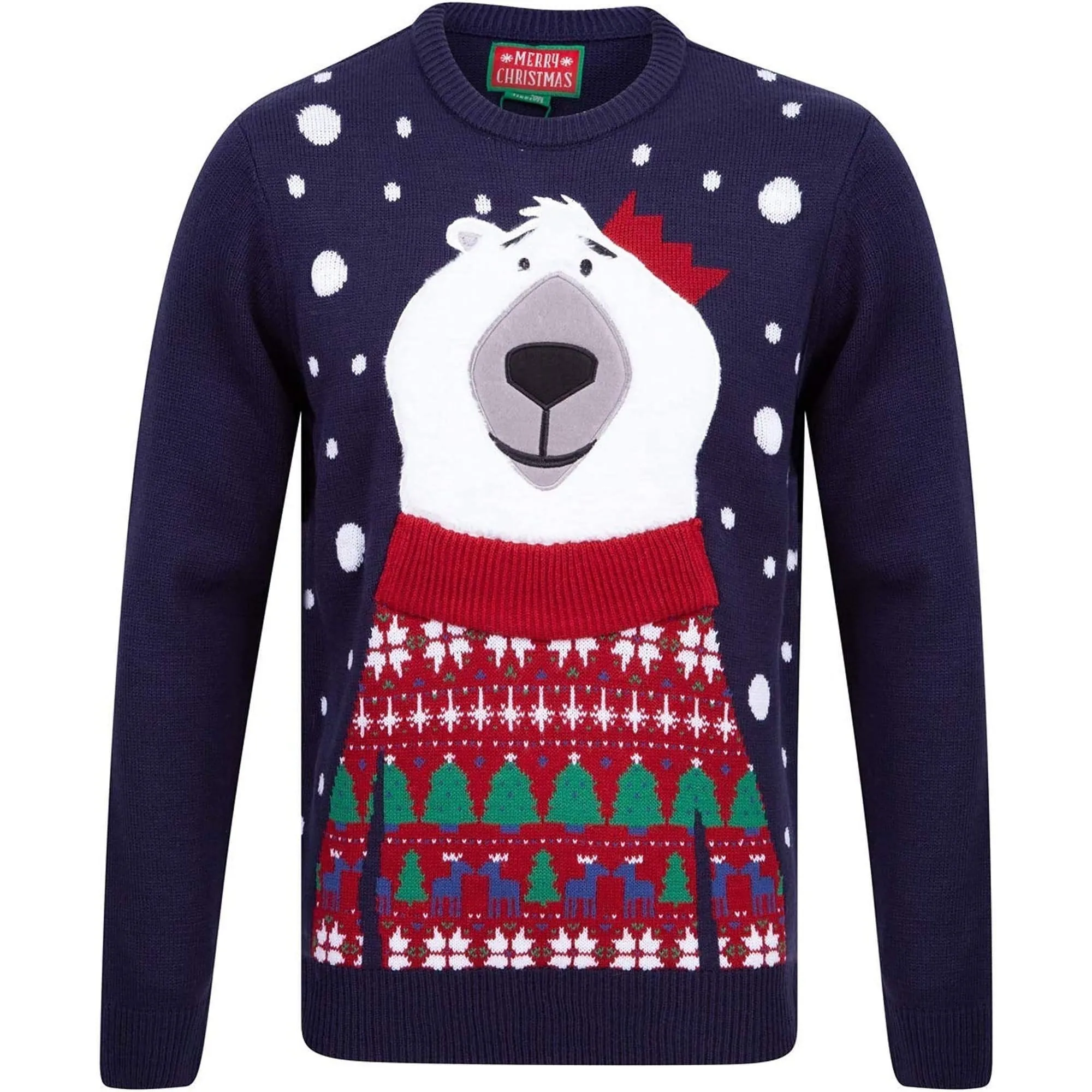 Christmas Polar Jumper Mens Christmas Jumper - Navy