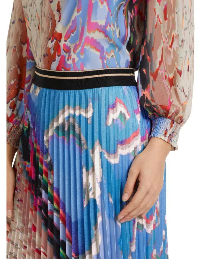 Colorful Print Pleated Skirt