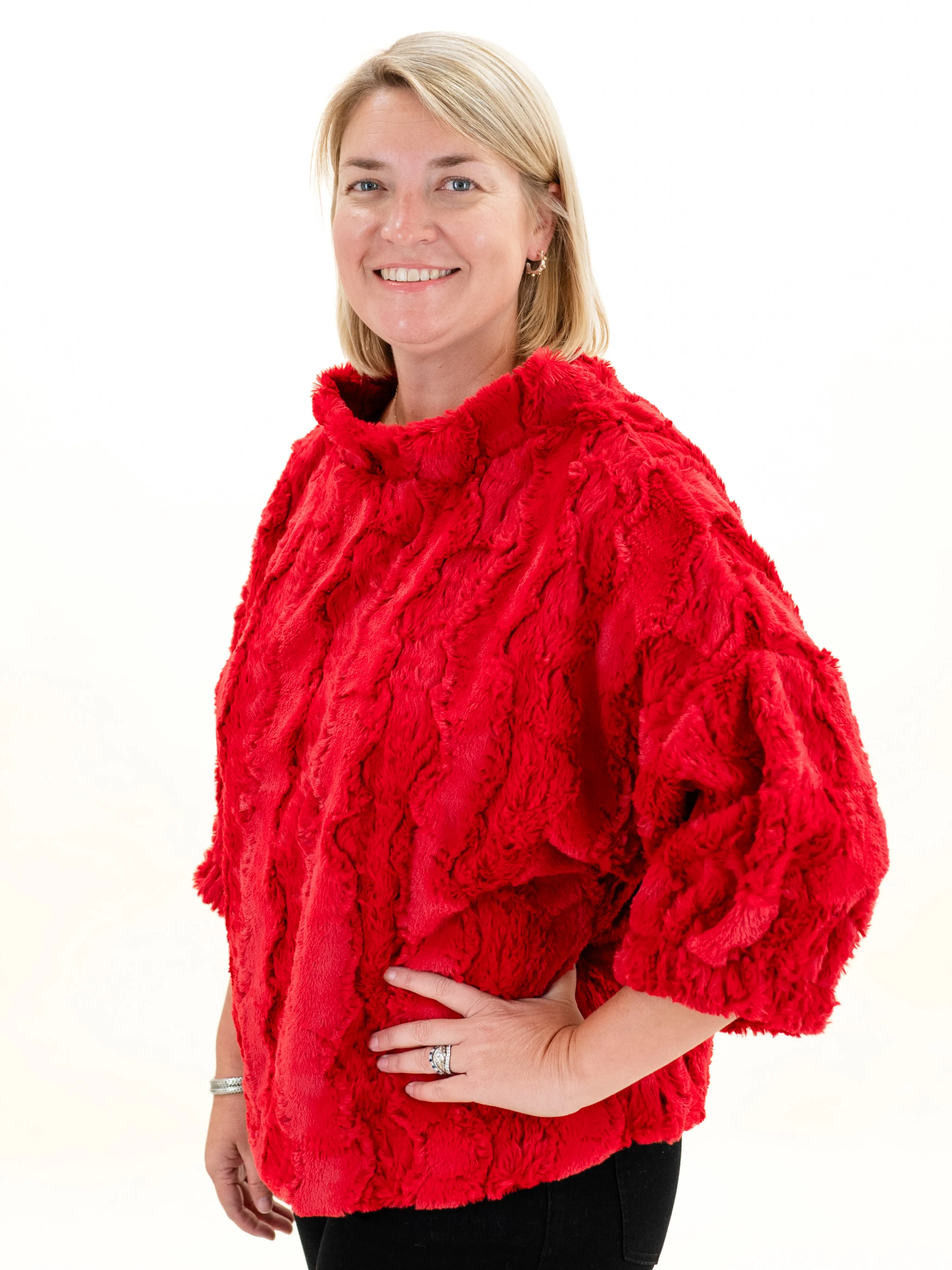 Faux Fur Popover Cardinal by Ivy Jane