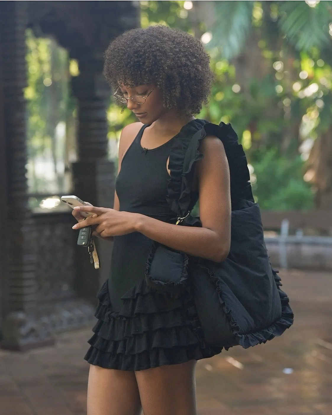 Frill Tank Dress - Obsidian