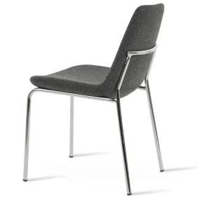 Grey Chair with Chrome Legs Eiffel