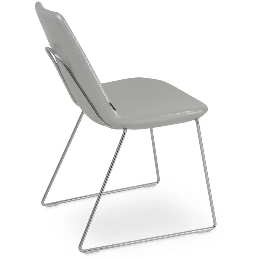 Grey Dining Chairs with Chrome Legs Eiffel