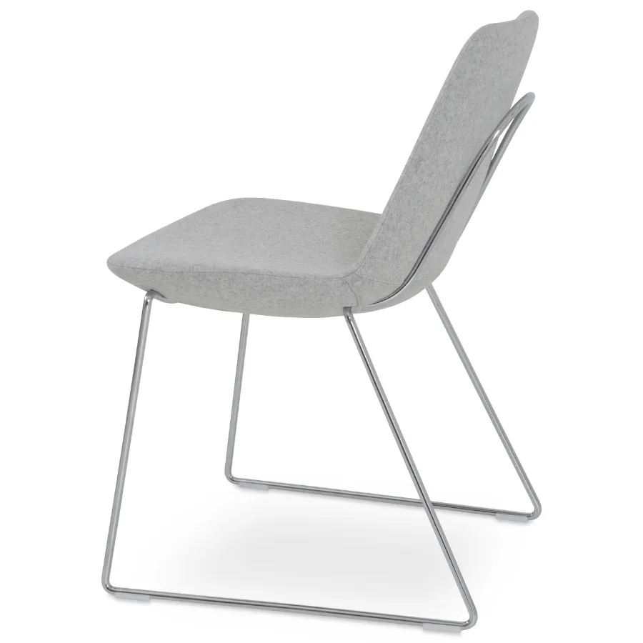 Grey Dining Chairs with Chrome Legs Eiffel