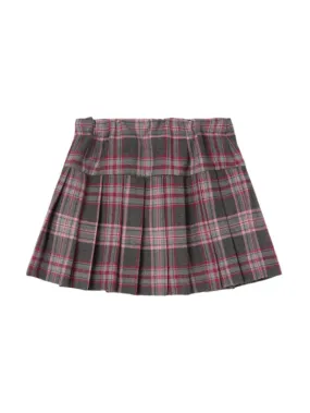 Il Gufo   Check print poly blend pleated skirt 