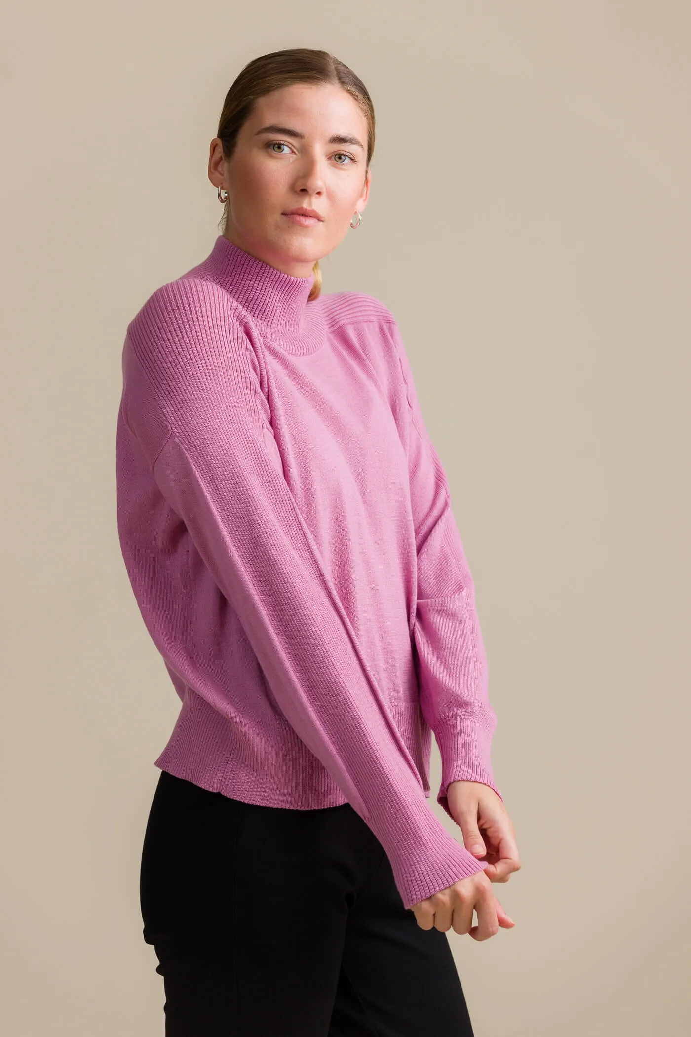 Ina Merino Polo Knit Rose Pink