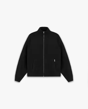 Initial Knitted Track Jacket - Jet Black