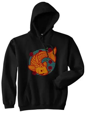 Japanese Koi Fish Print Mens Pullover Hoodie