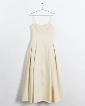 Khaite prefall '22 'robyn' cotton twill gown, cream, 8