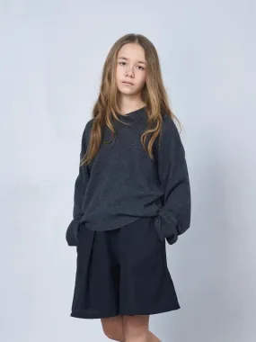 Kids' Cashmere Collared Polo Sweater Anthracite