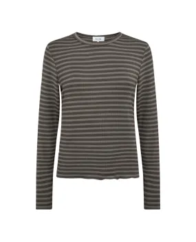 Levete Room Ika Black Olive Stripe T-Shirt