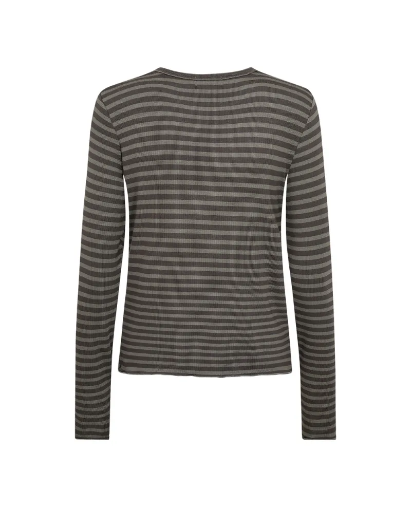 Levete Room Ika Black Olive Stripe T-Shirt