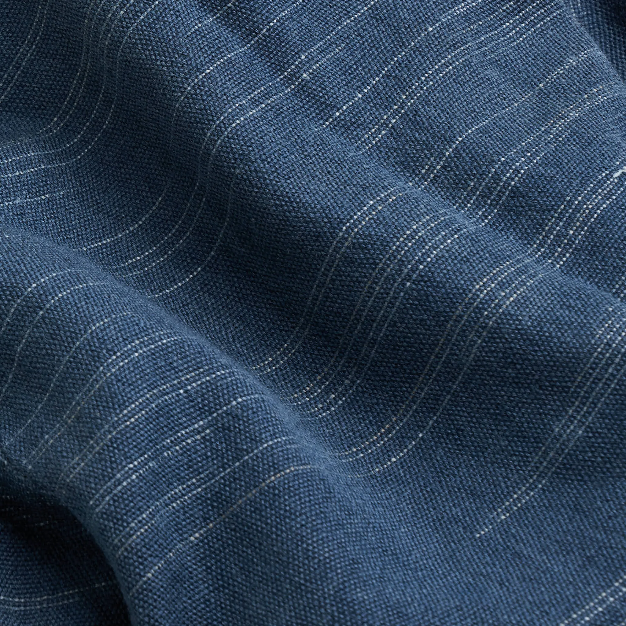 Lonnng Shirt, Indigo-Iron Gray Merino Wool Ikat