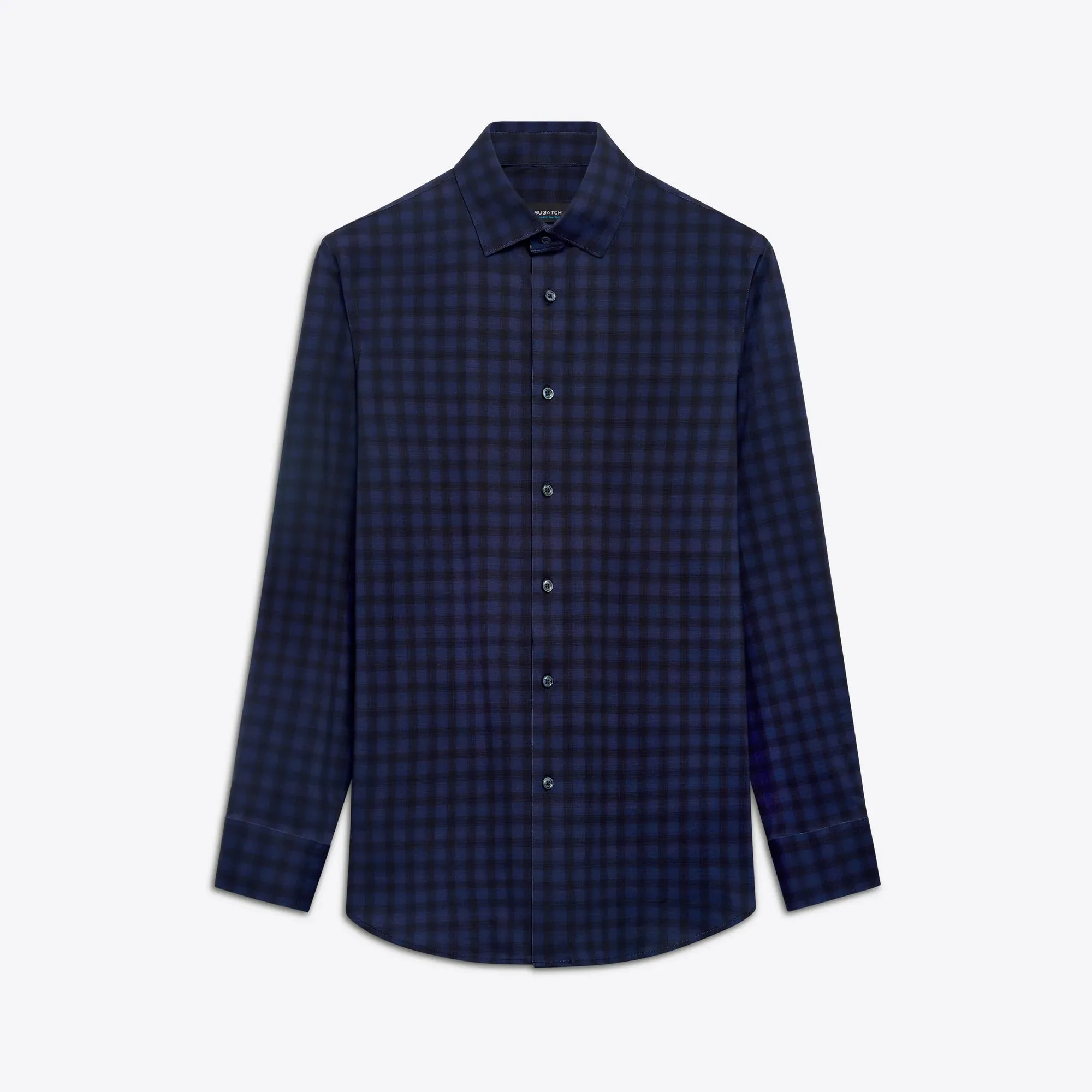 Men's Bugatchi | James Plaid Check OoohCotton® | Night Blue