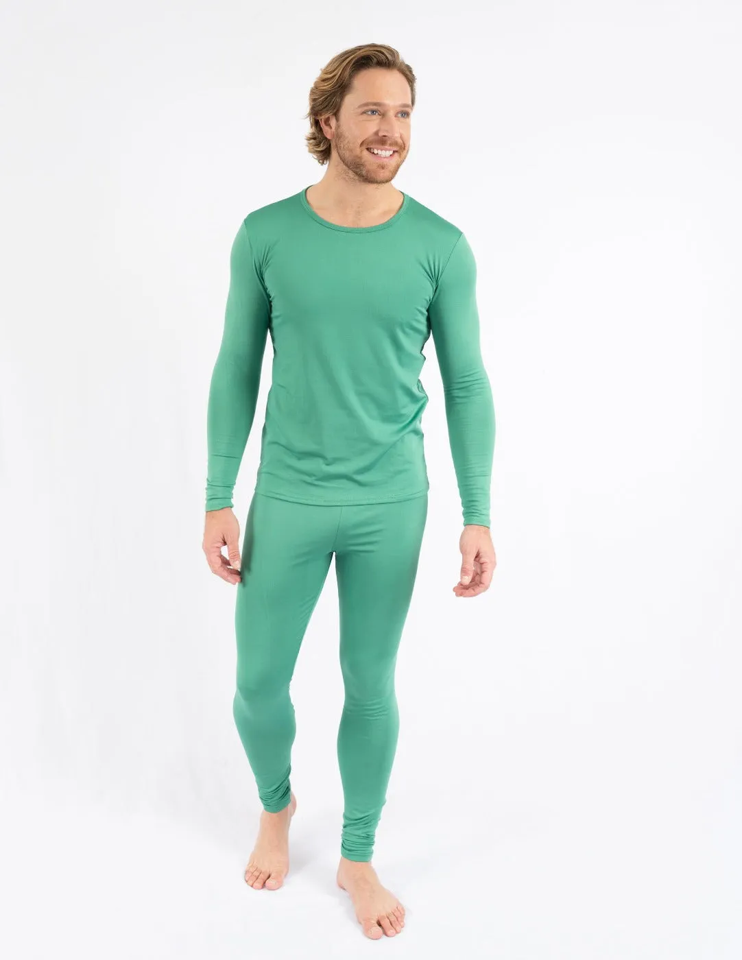 Men's Classic Solid Color Thermal Pajamas