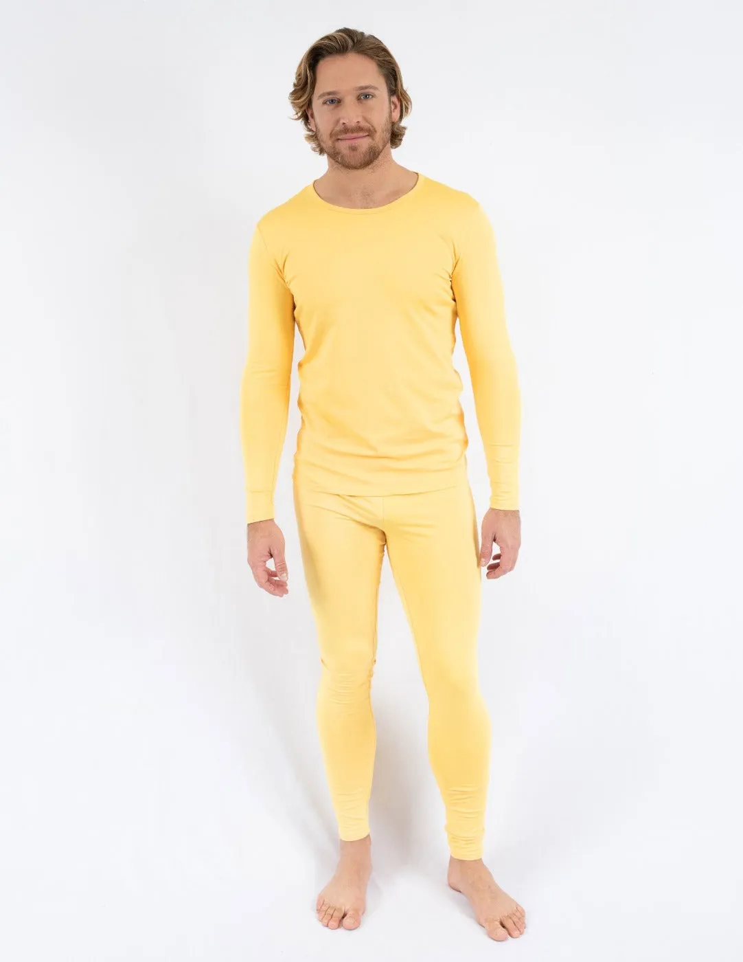 Men's Classic Solid Color Thermal Pajamas