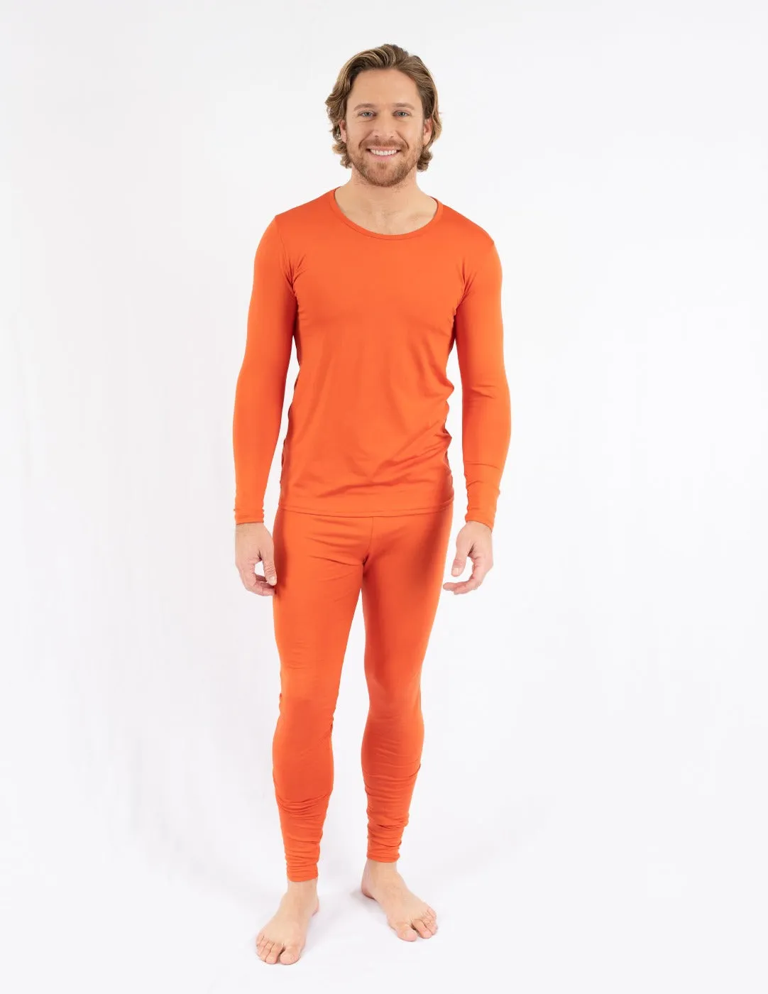 Men's Classic Solid Color Thermal Pajamas