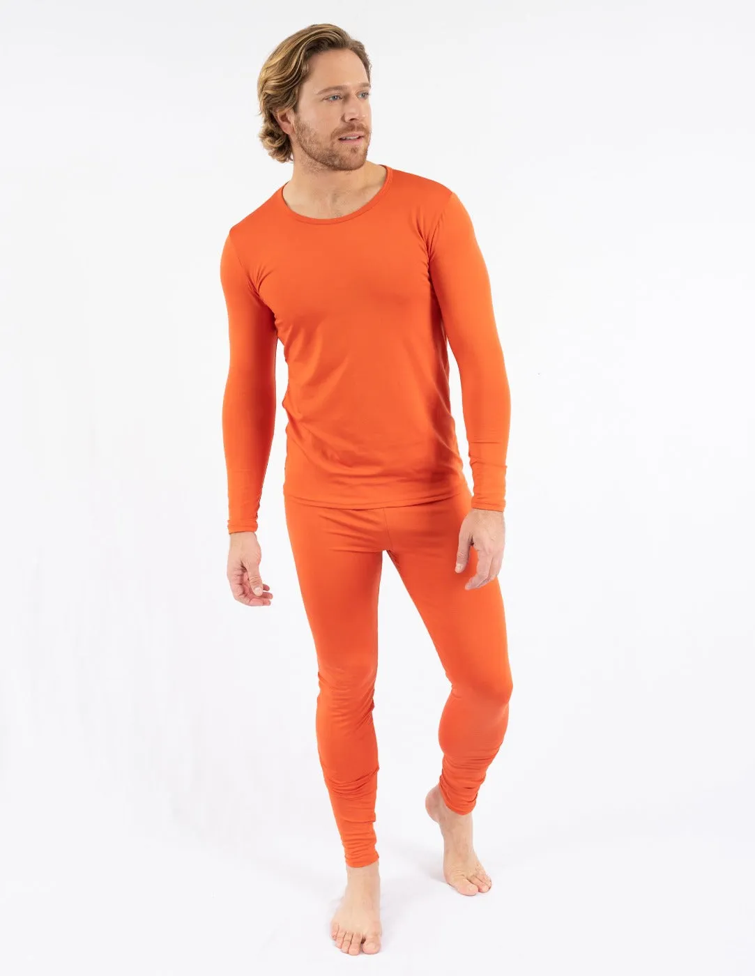 Men's Classic Solid Color Thermal Pajamas