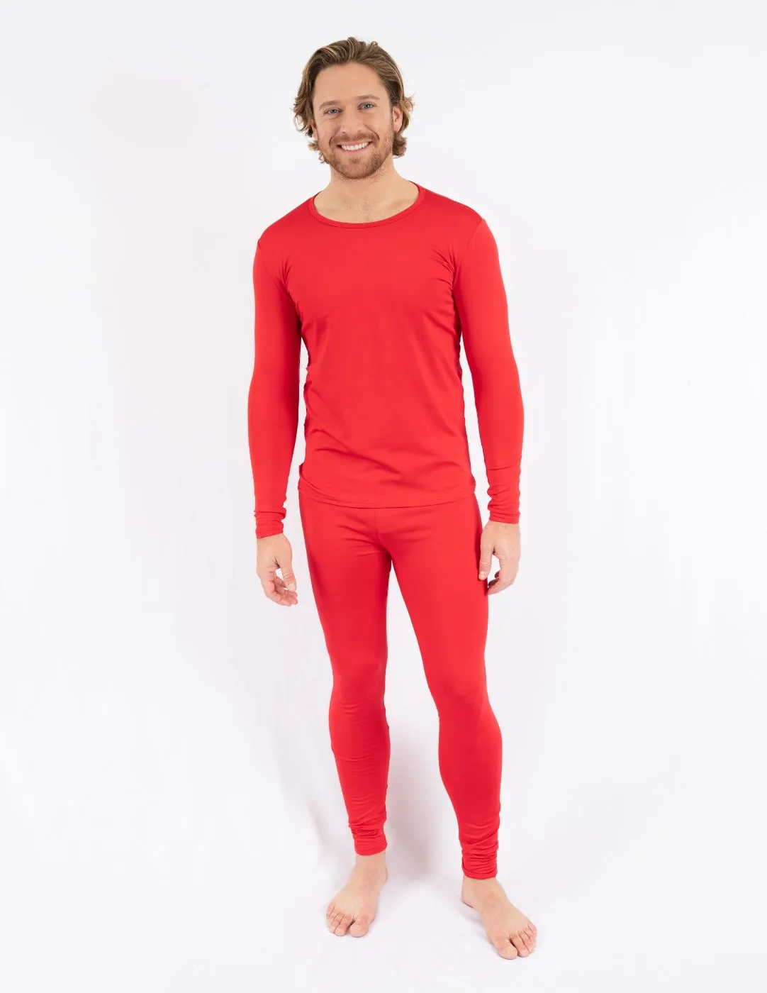 Men's Classic Solid Color Thermal Pajamas