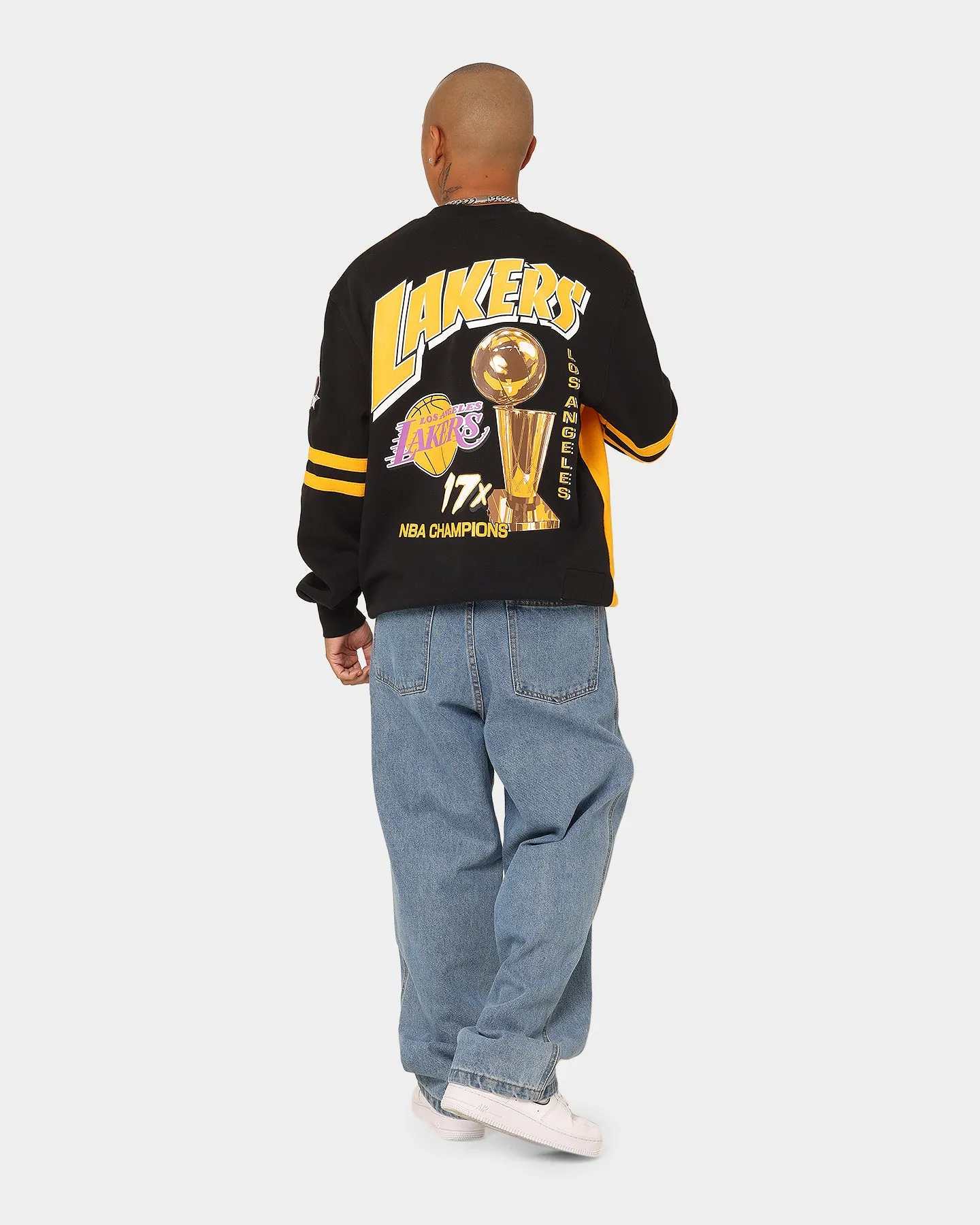 Mitchell & Ness Los Angeles Lakers All Over Print Crewneck 2.0 Light Gold