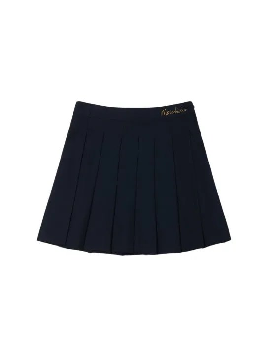 Moschino   Cotton shirt &amp; pleated jersey skirt 