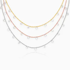 Multi-Tone Triple Layered Queens Necklace