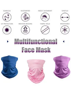 Neck Gaiter UV Face Shield Multi Purpose Head Covering (All Colors)