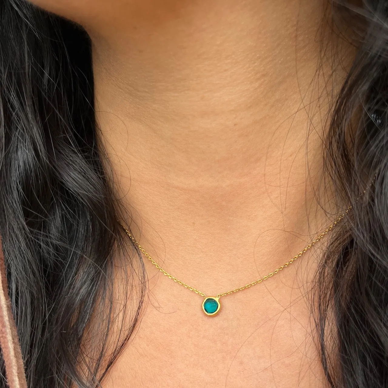 Neon Apatite Spirit Stone Necklace - Gold