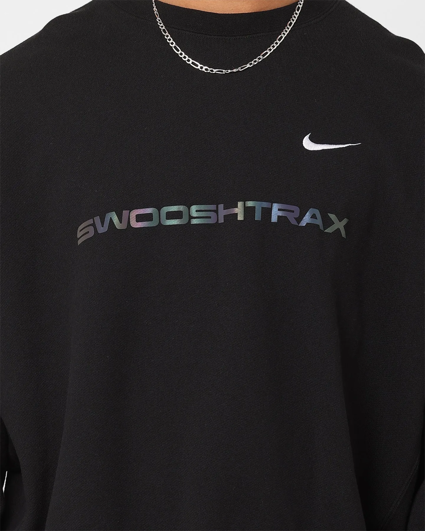 Nike Sportswear Trend Fleece Crewneck Black/Green Strike/White