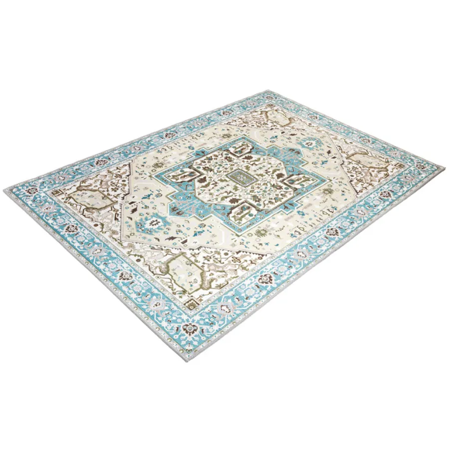 Noor Blue Multicoloured Traditional Non Slip Rug