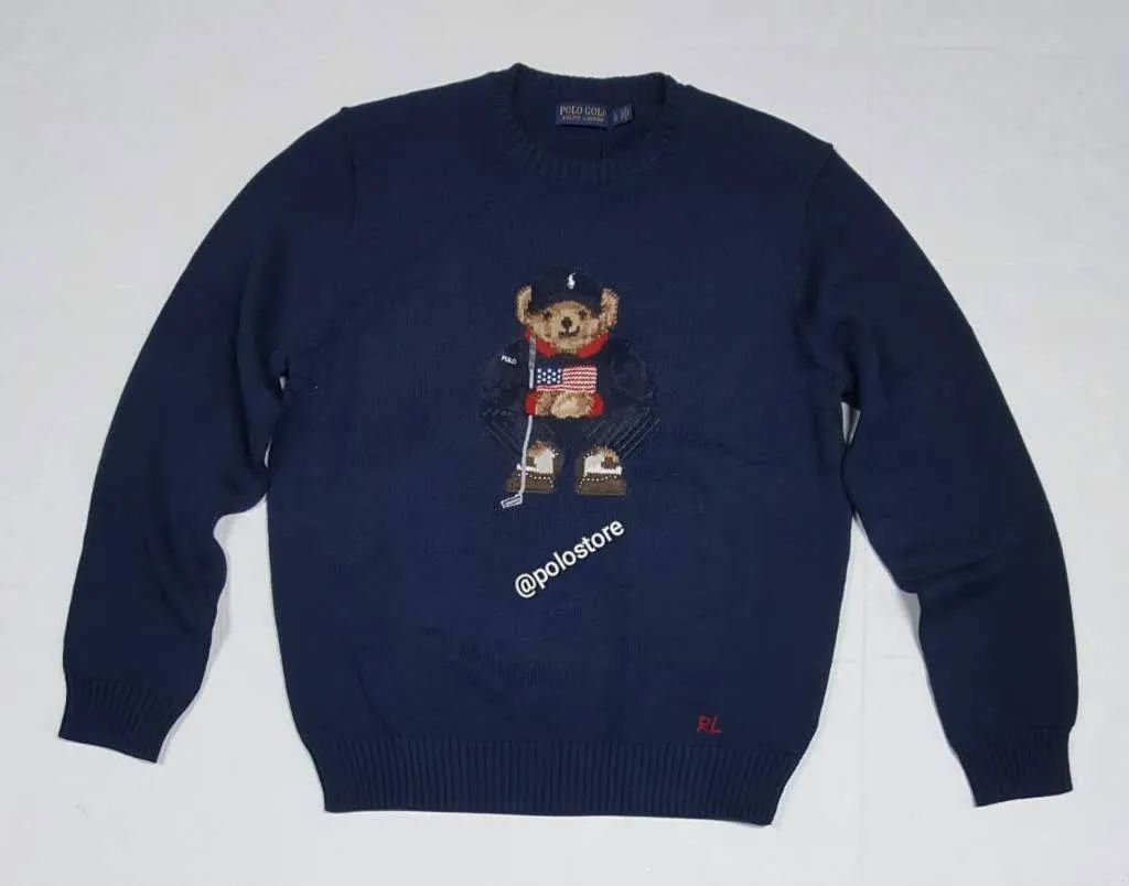 Nwt Polo Ralph Lauren Justin Thomas Golf Bear Sweater